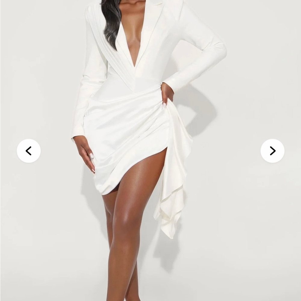 Fashion Nova Chic White Long Sleeve Dress - Picture 2 of 3